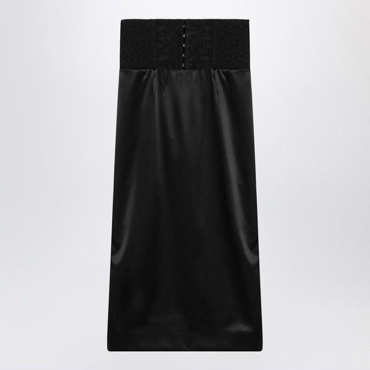 Dolce&Gabbana Black Midi Skirt With Corset Belt Women