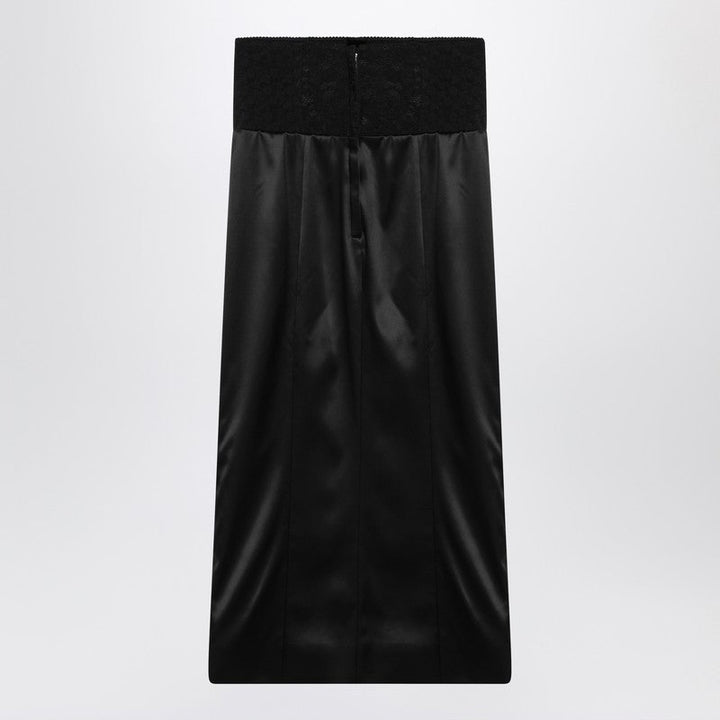 Dolce&Gabbana Black Midi Skirt With Corset Belt Women