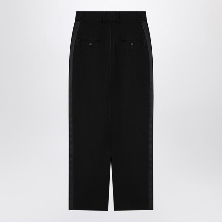 Dolce&Gabbana Black Gabardine Wool Pencil Skirt Women