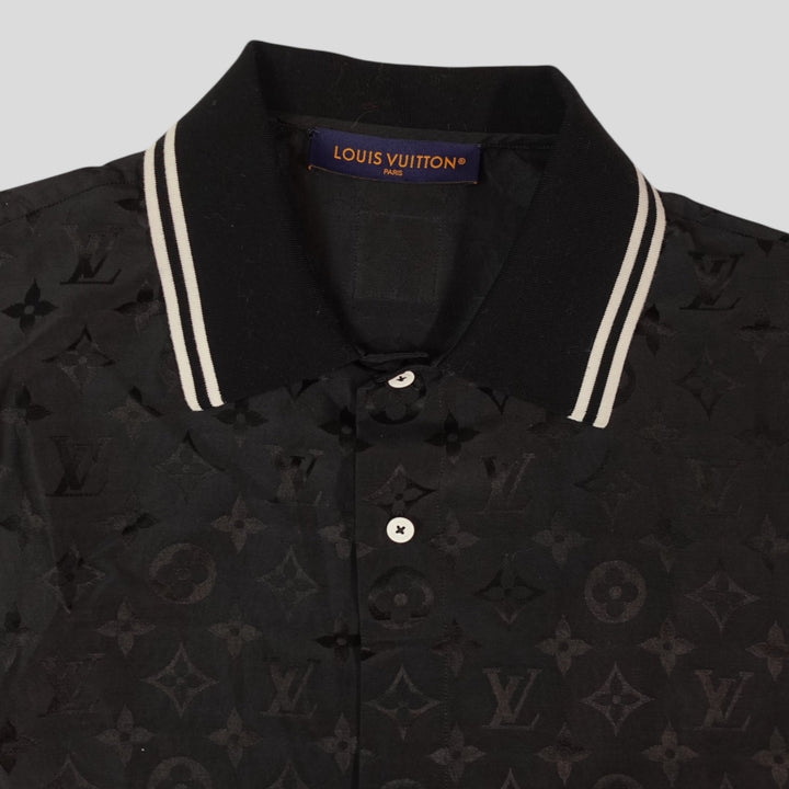 Louis Vuitton Monogram Moire Jacquard Silk Shirt in Black