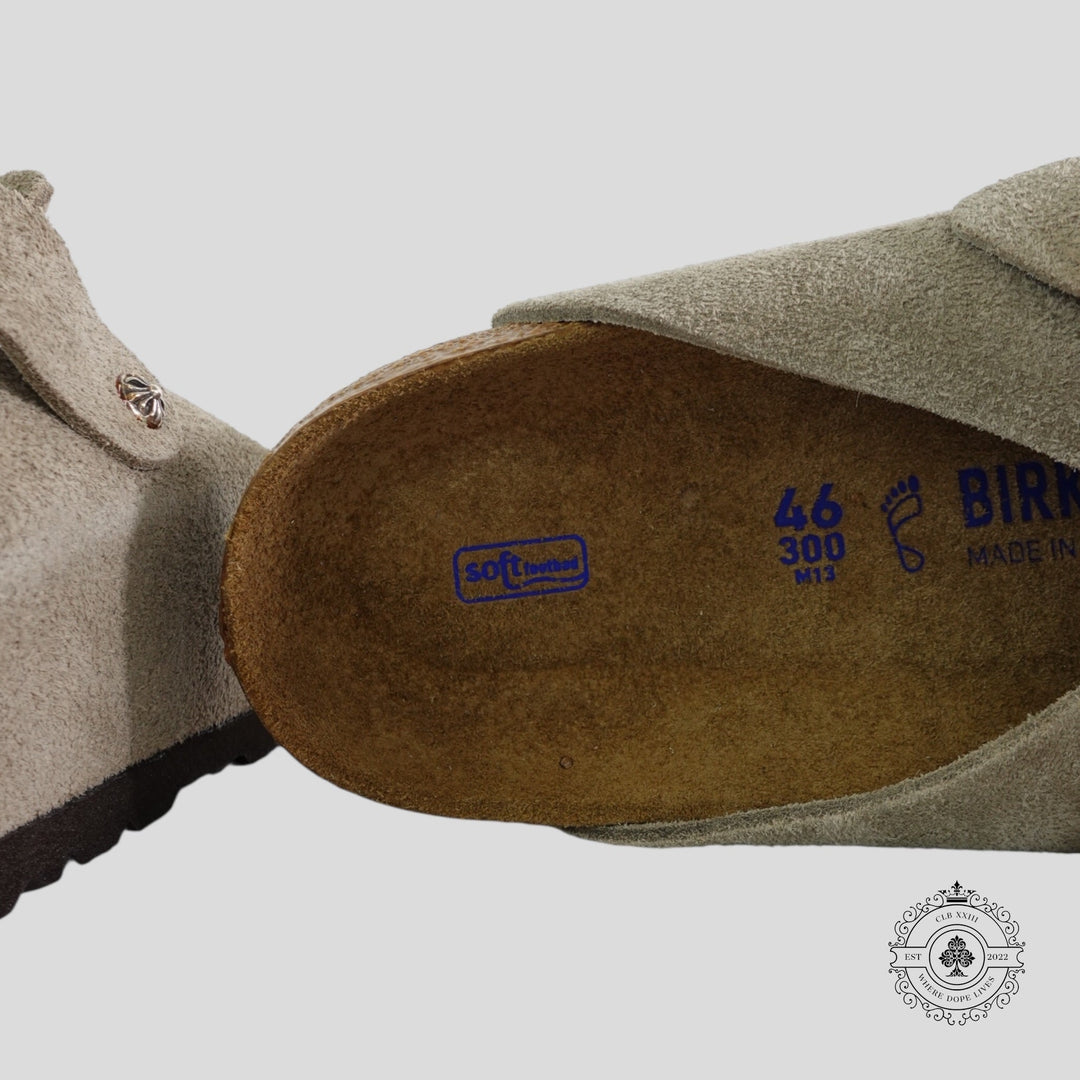 Chrome Hearts Birkenstock Mules in Taupe