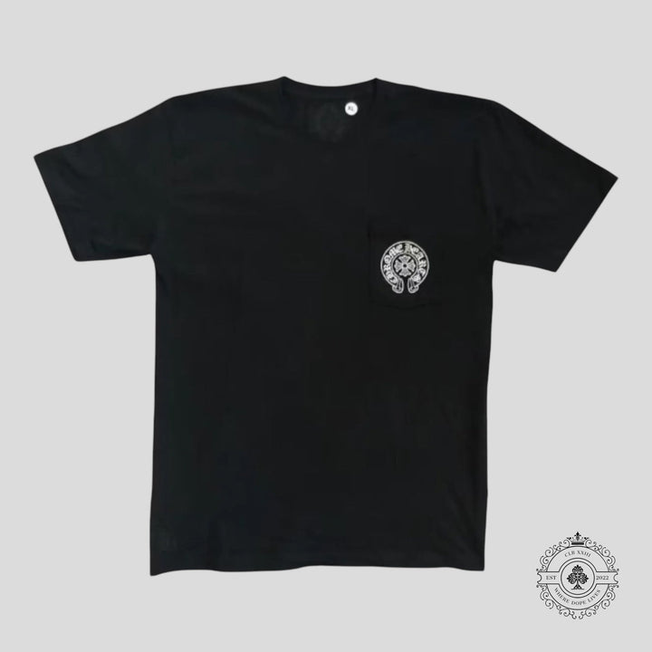 Chrome Hearts Miami Exclusive Horseshoe Pocket Tee in Black