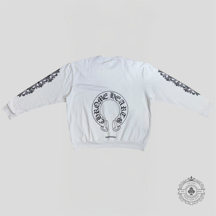Chrome Hearts Horseshoe Logo Crewneck in White
