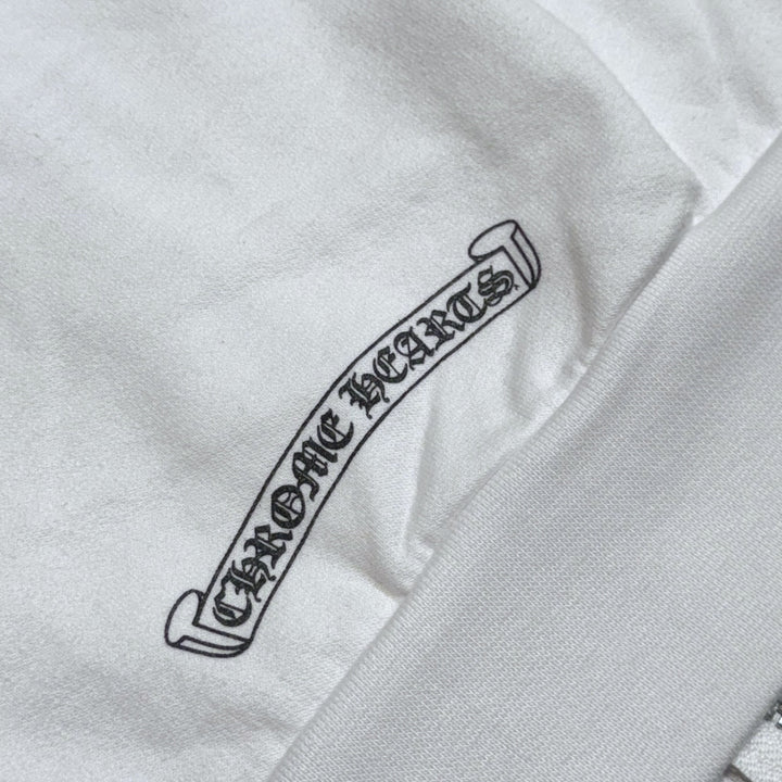 Chrome Hearts Horseshoe Zip-Up Hoodie in White