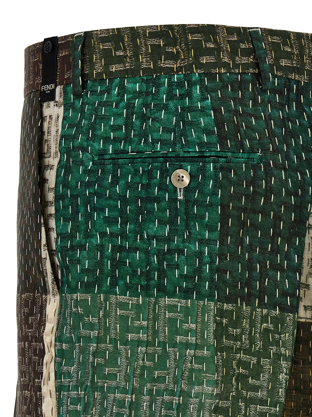 Fendi Men Patchwork Bermuda Shorts