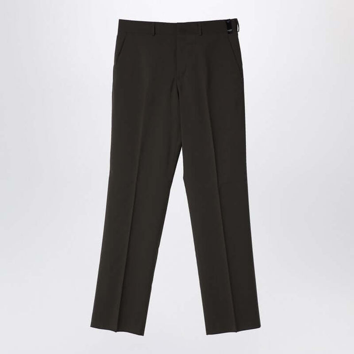 Fendi Dark Green Wool Trousers Men