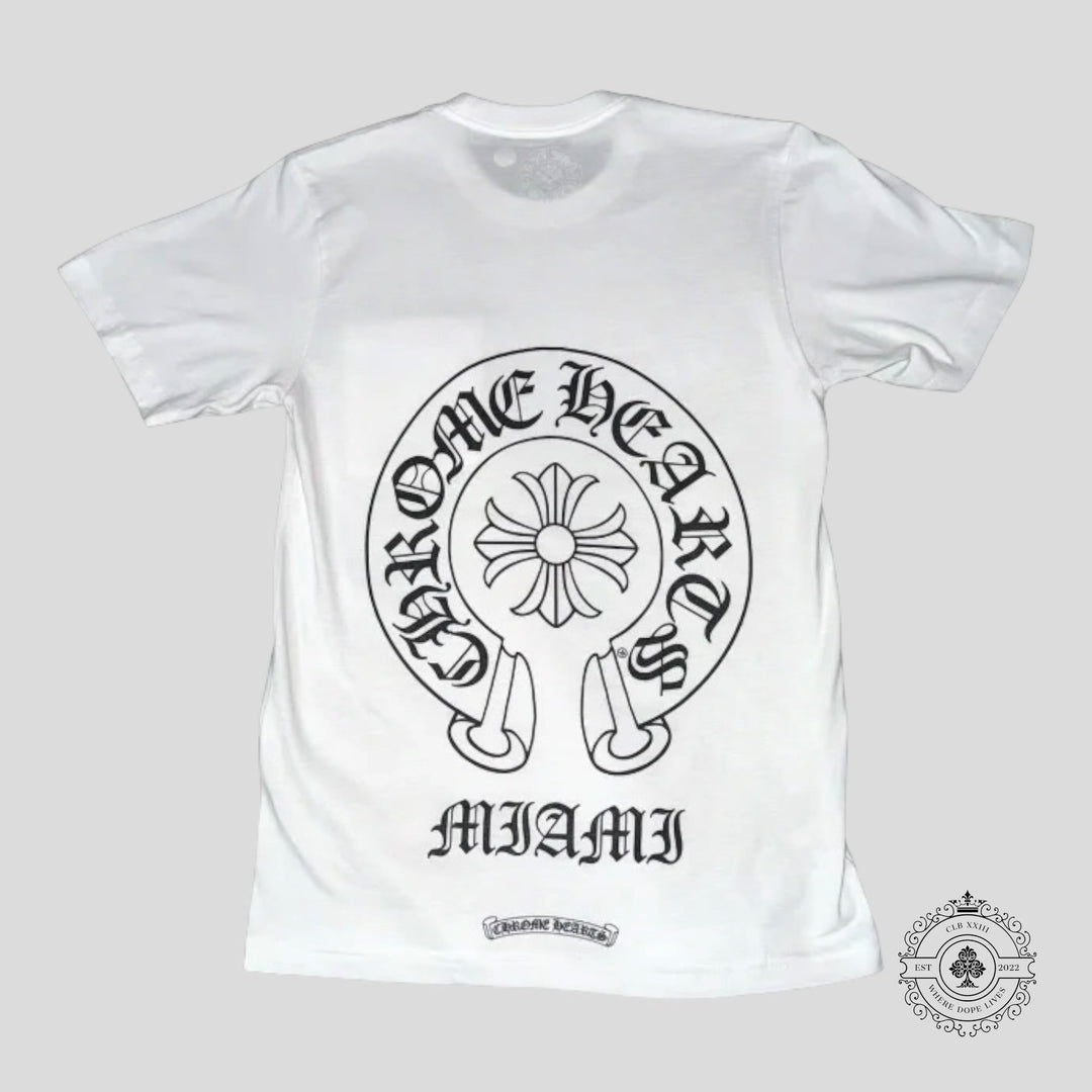 Chrome Hearts Miami Horseshoe Pocket Tee in White