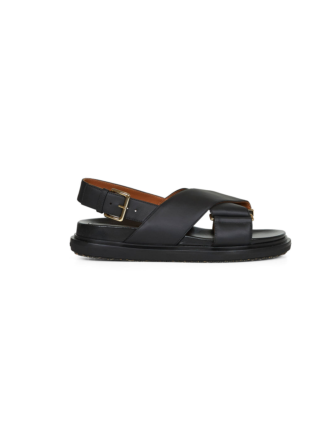 Marni Women Black Calfskin Fussbett Sandals