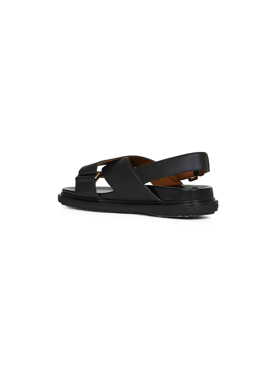 Marni Women Black Calfskin Fussbett Sandals