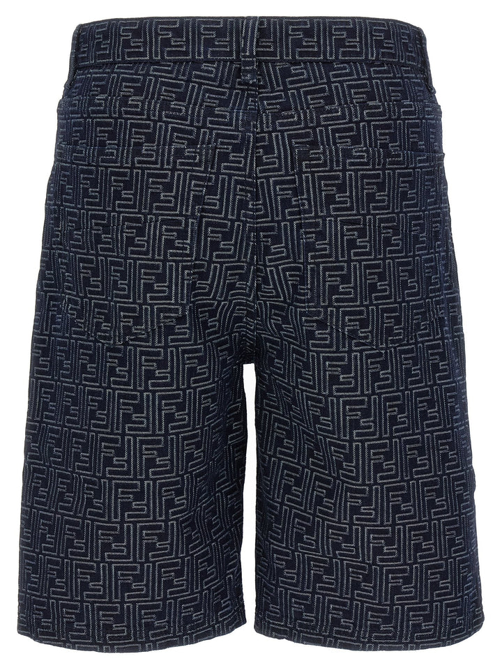 Fendi Men Bermuda Jeans Jacquard Ff