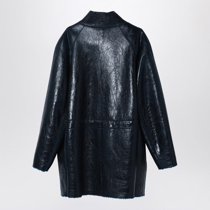Fendi Dark Blue Sheepskin Jacket Women