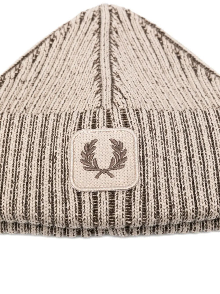 FRED PERRY Cotton Ribbed Beanie for Men - FW25 Collection