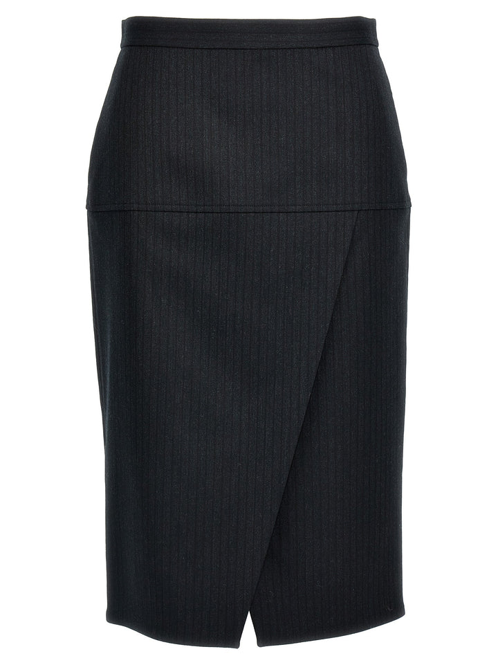 Fendi Women Pinstriped Wool Skirt