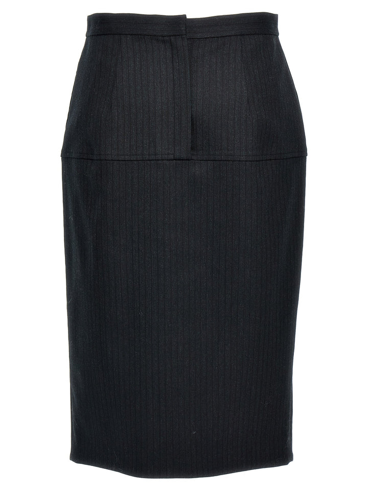 Fendi Women Pinstriped Wool Skirt