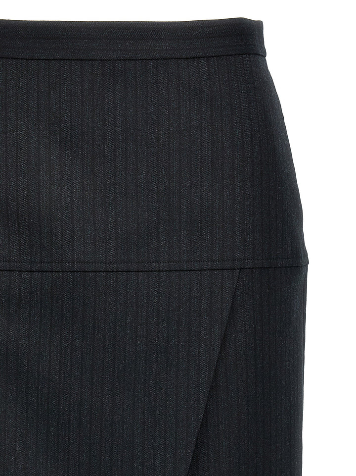 Fendi Women Pinstriped Wool Skirt