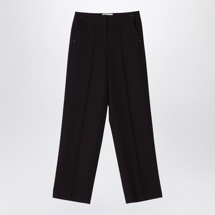 Fendi Dark Purple Grain De Poudre Wool Trousers Women