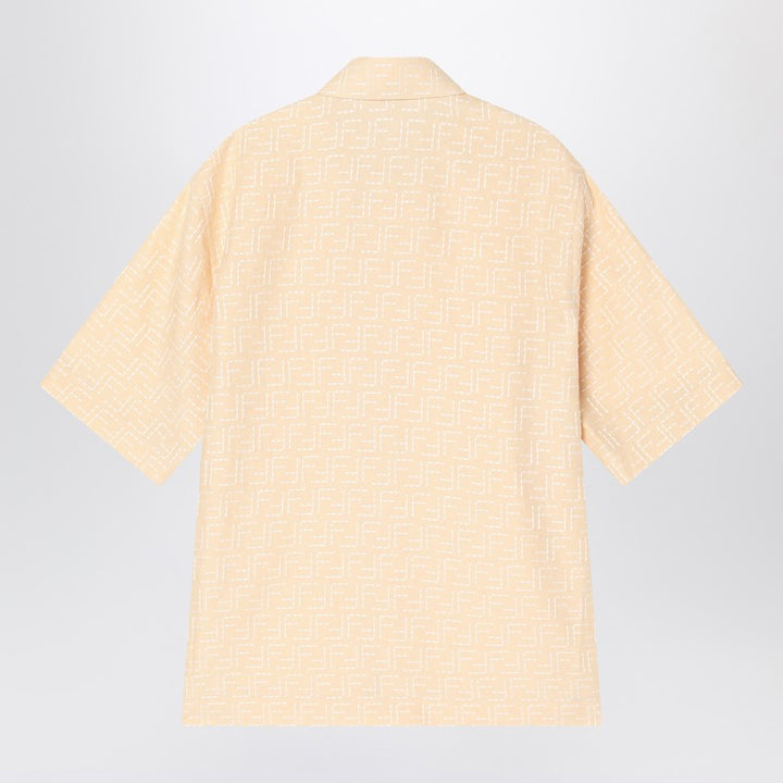 Fendi Light Yellow Ff Jacquard Linen Shirt Men
