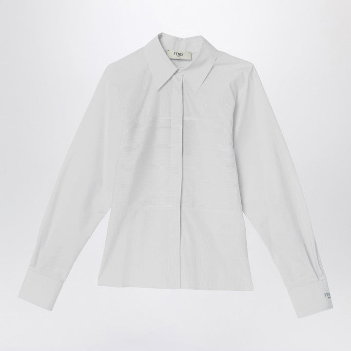 Fendi White Striped Cotton Shirt Women