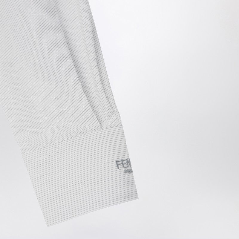 Fendi White Striped Cotton Shirt Women