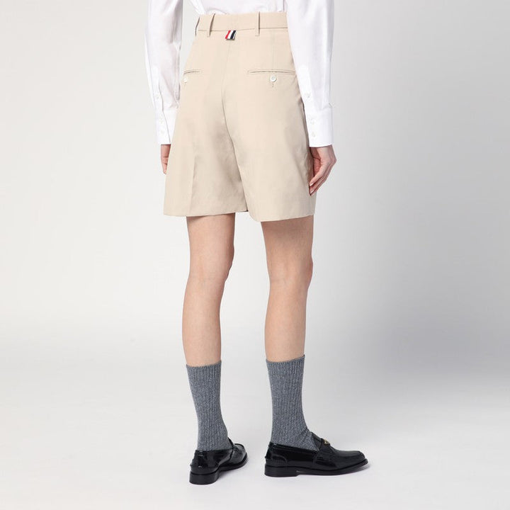 Thom Browne Khaki Bermuda Shorts In Cotton Blend Women