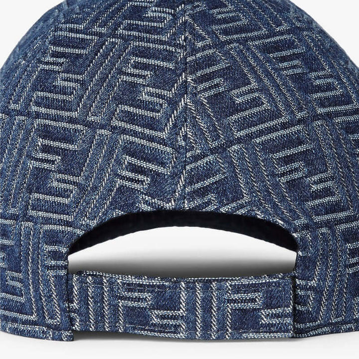 Fendi Baseball Cap In Blue Ff Denim Men