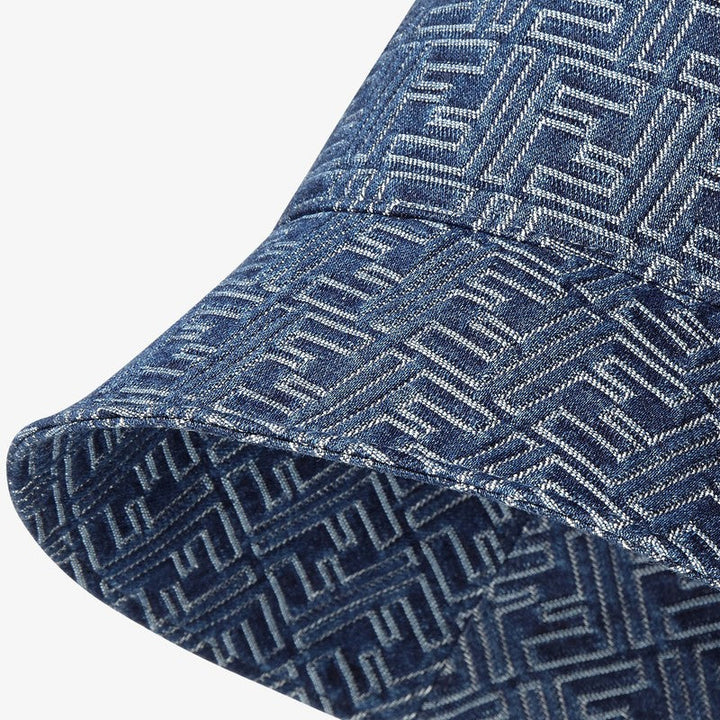 Fendi Bucket Hat In Blue Ff Denim Men