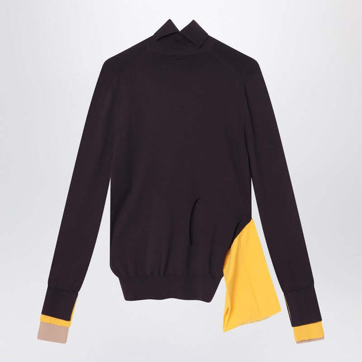 Fendi Dark Purple Wool Turtleneck Women