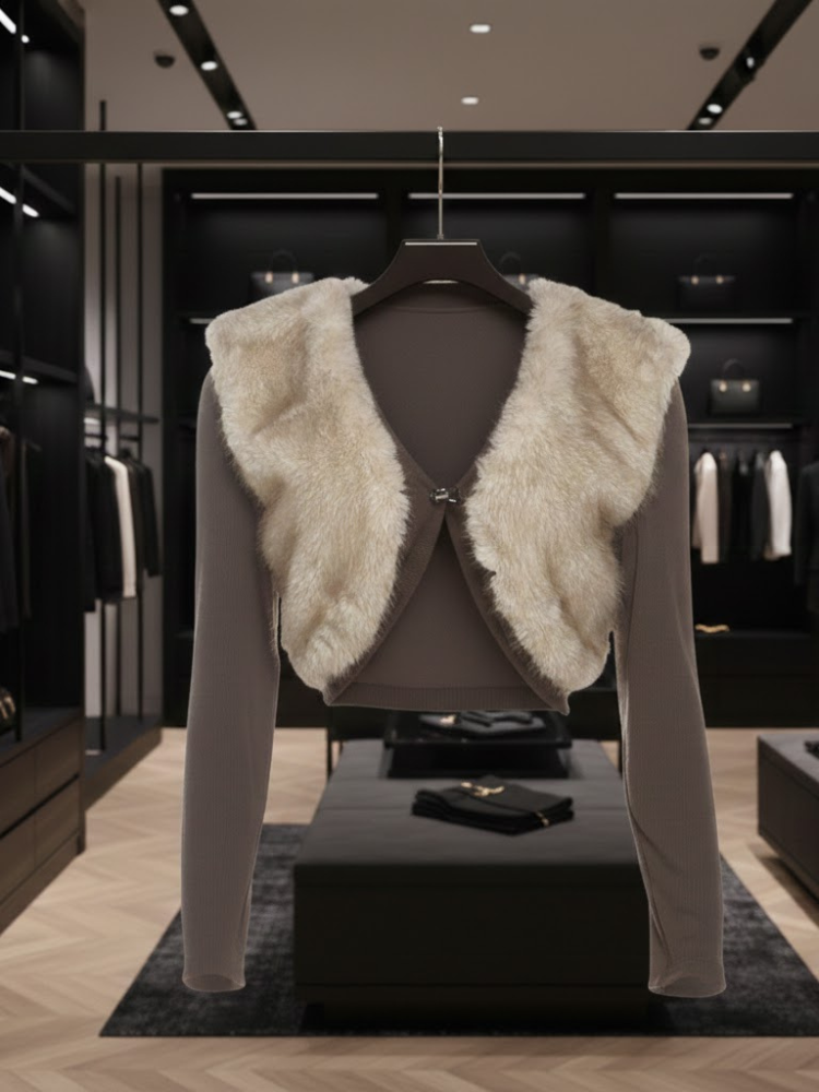 Faux-Fur &amp; Knit Bolero • COZY SHURG New Collection BYMANYC ® New York
