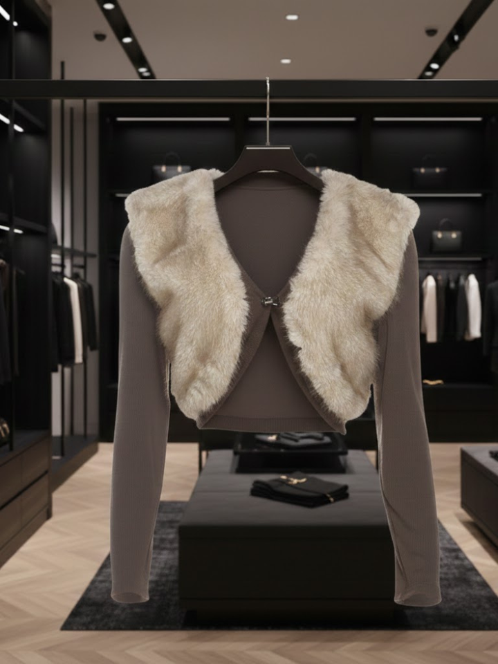 Faux-Fur &amp; Knit Bolero • COZY SHURG New Collection BYMANYC ® New York
