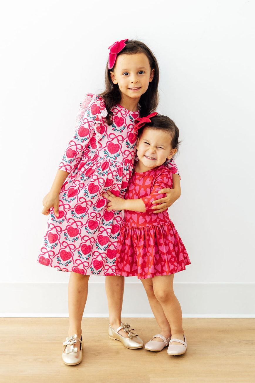 Hearts &amp; Hugs 3/4 Sleeve Twirl Bodysuit