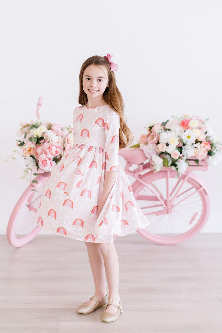 SALE Fun &amp; Flowers 3/4 Sleeve Pocket Twirl Dress