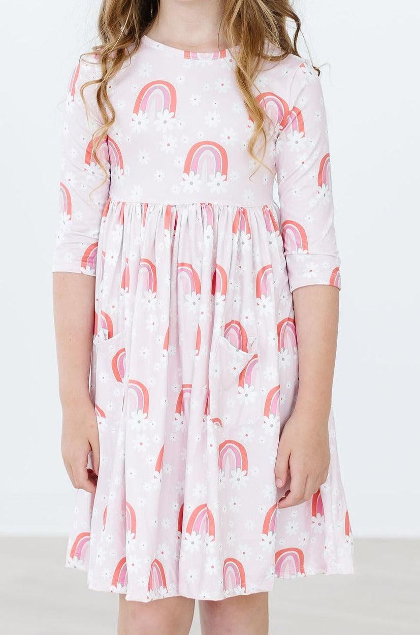 SALE Fun &amp; Flowers 3/4 Sleeve Pocket Twirl Dress
