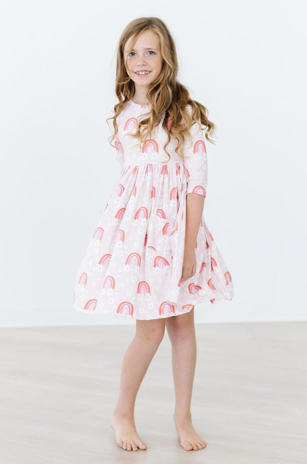SALE Fun &amp; Flowers 3/4 Sleeve Pocket Twirl Dress