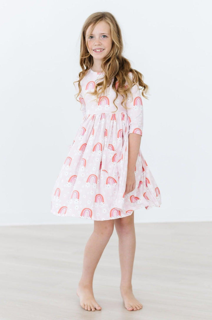 SALE Fun &amp; Flowers 3/4 Sleeve Pocket Twirl Dress