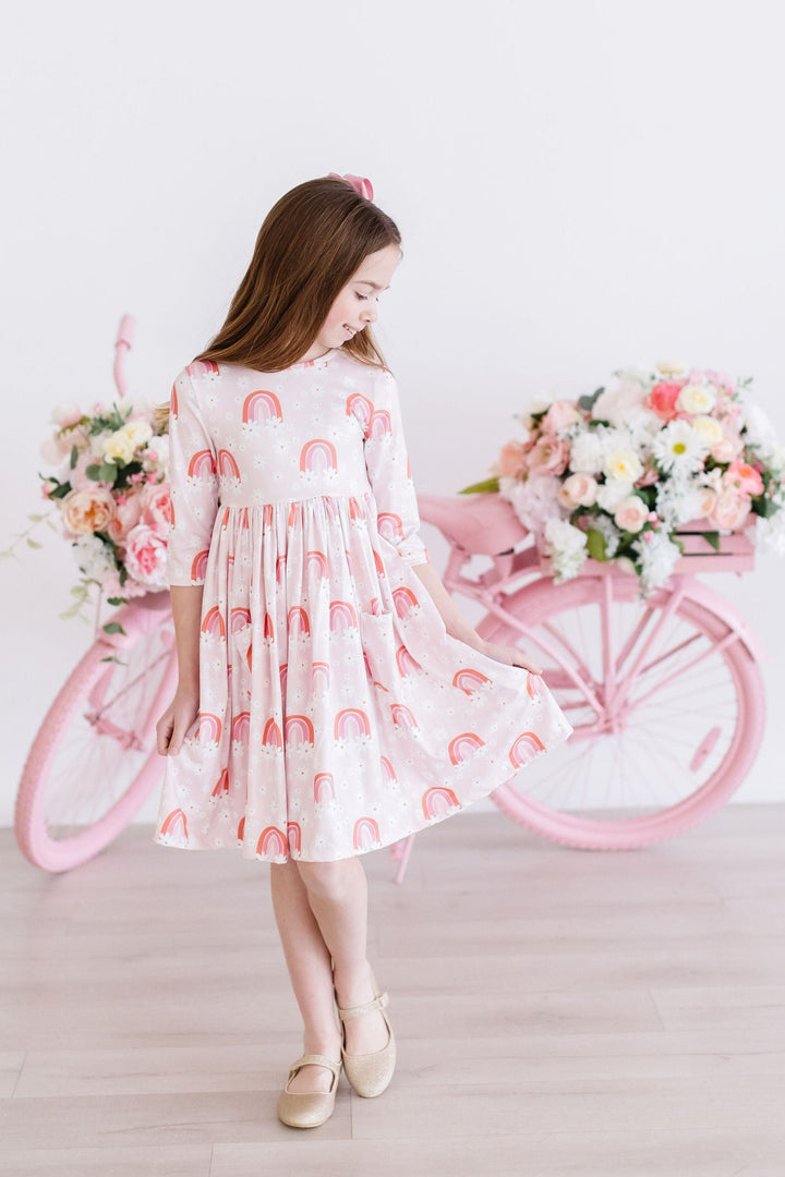 SALE Fun &amp; Flowers 3/4 Sleeve Pocket Twirl Dress