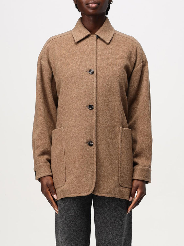 Max Mara Coat Woman Leather