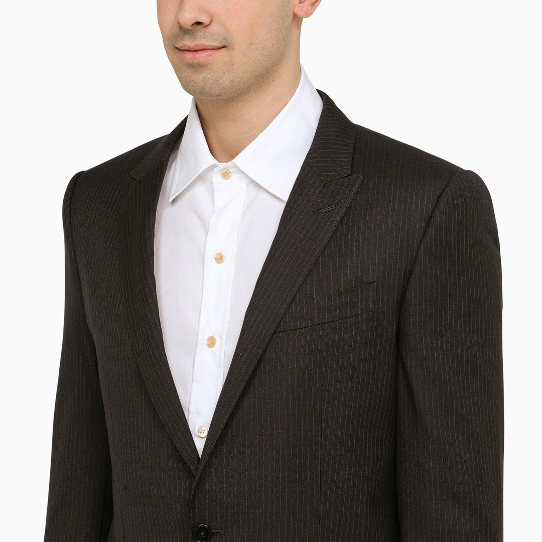 Dolce&amp;Gabbana Dark Grey Single Breasted Pinstripe Jacket