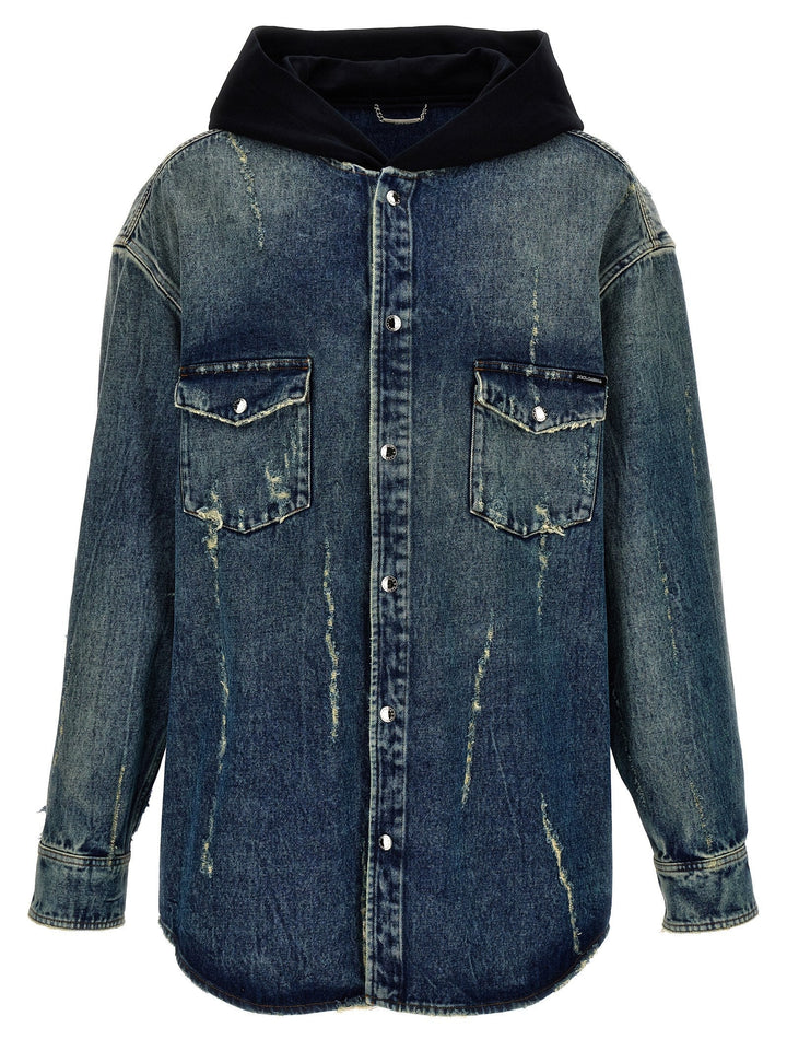 Dolce &amp; Gabbana Denim Hooded Overshirt