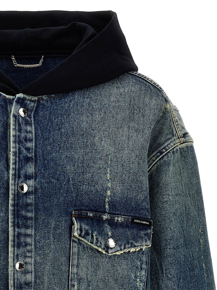 Dolce &amp; Gabbana Denim Hooded Overshirt