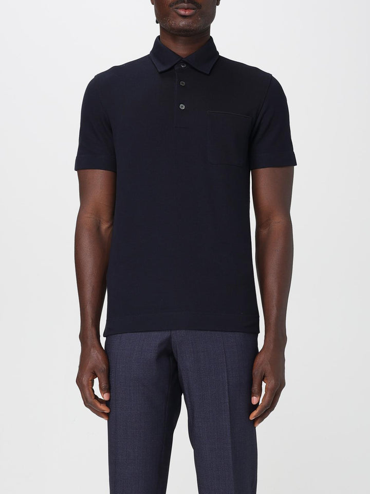 Zegna Polo Shirt Men Blue