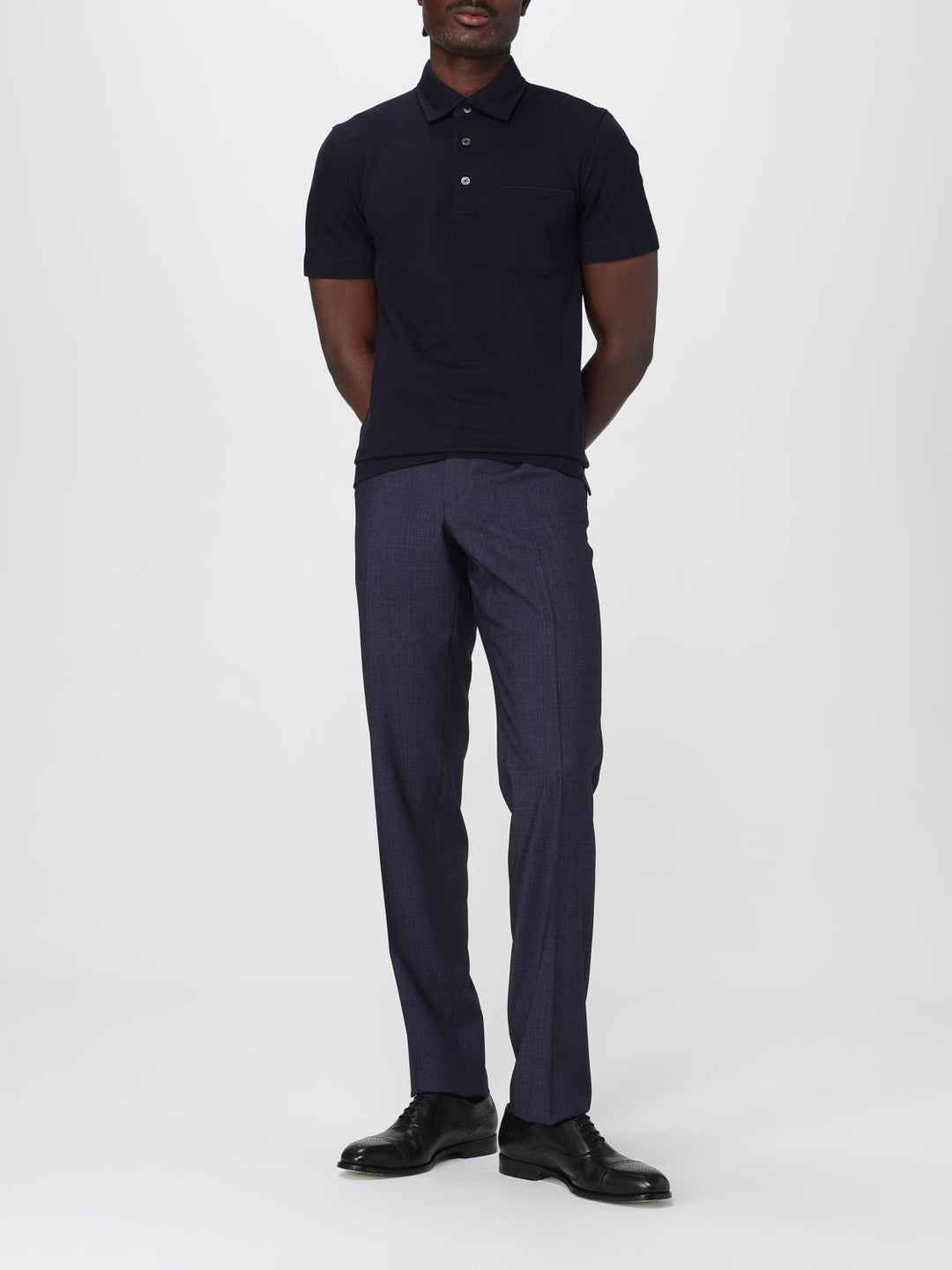 Zegna Polo Shirt Men Blue