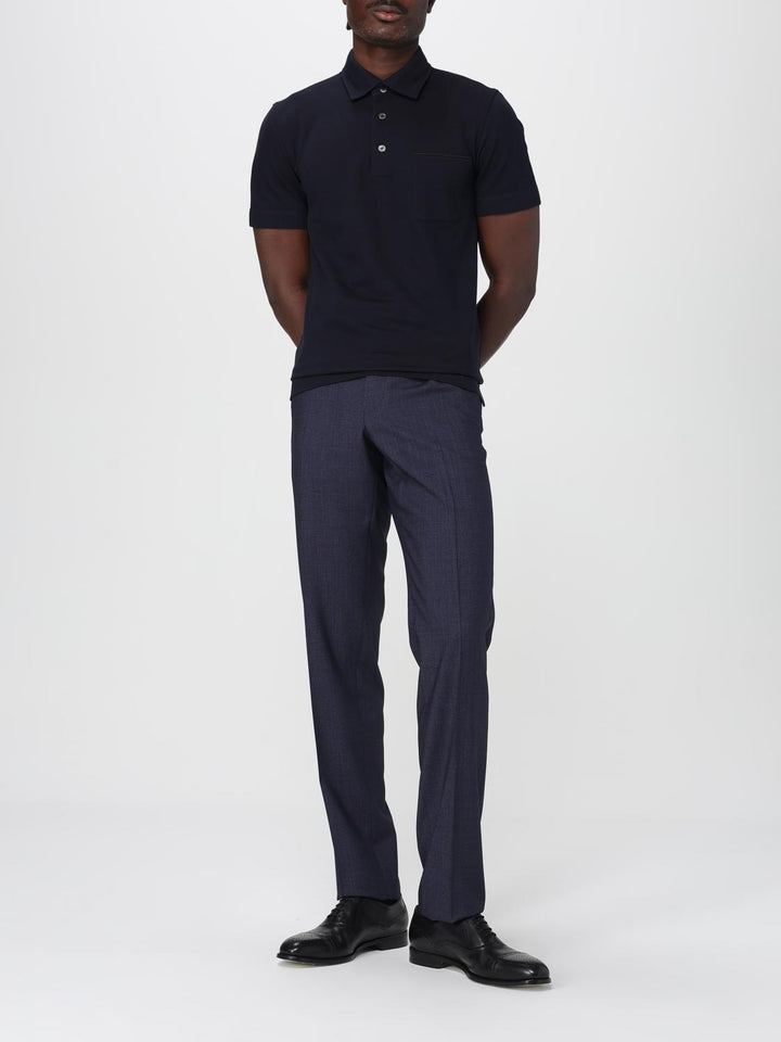 Zegna Polo Shirt Men Blue