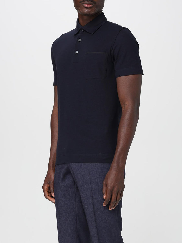 Zegna Polo Shirt Men Blue