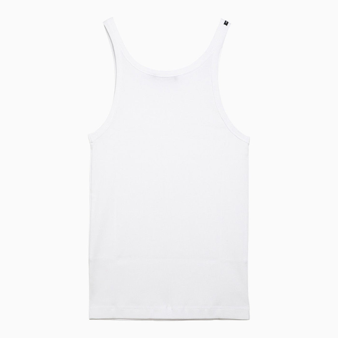 Dolce&amp;Gabbana White Ribbed Cotton Tank Top