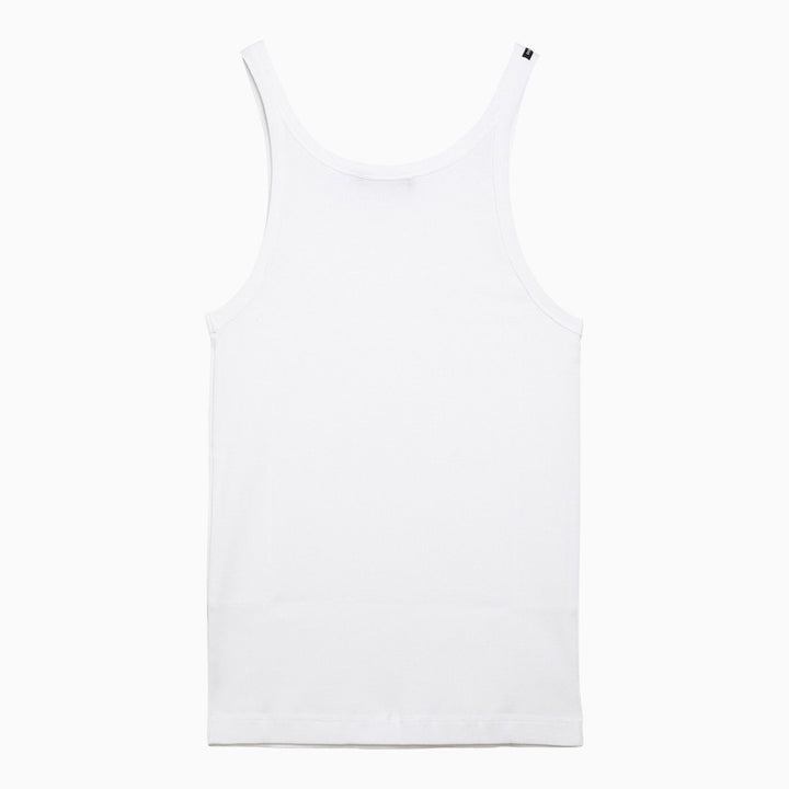 Dolce&amp;Gabbana White Ribbed Cotton Tank Top