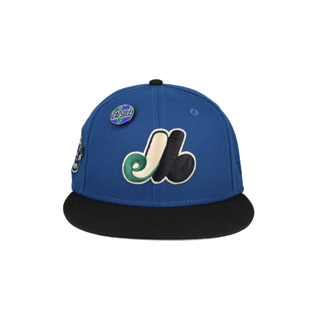 Montreal Expos Globe Collection 25th Anniversary Patch Fitted Hat