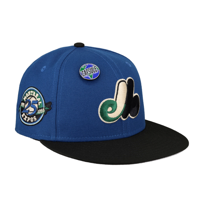 Montreal Expos Globe Collection 25th Anniversary Patch Fitted Hat