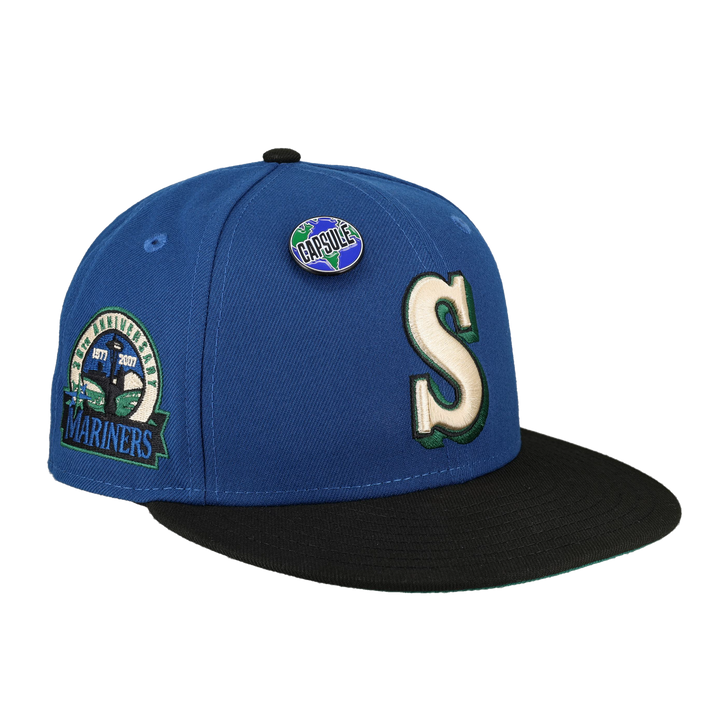 Seattle Mariners Globe Collection 30th Anniversary Patch Fitted Hat