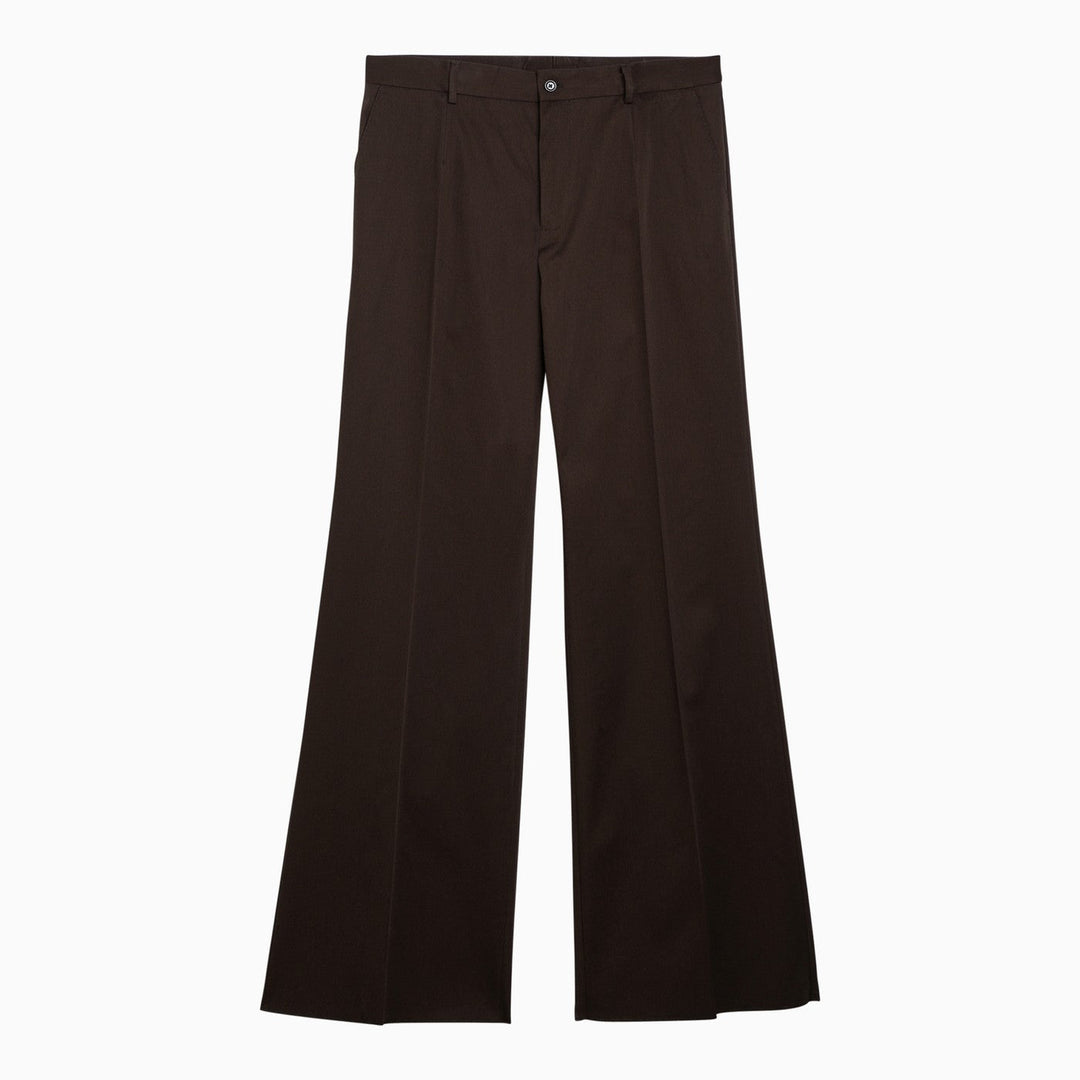 Dolce&amp;Gabbana Brown Flared Cotton Trousers