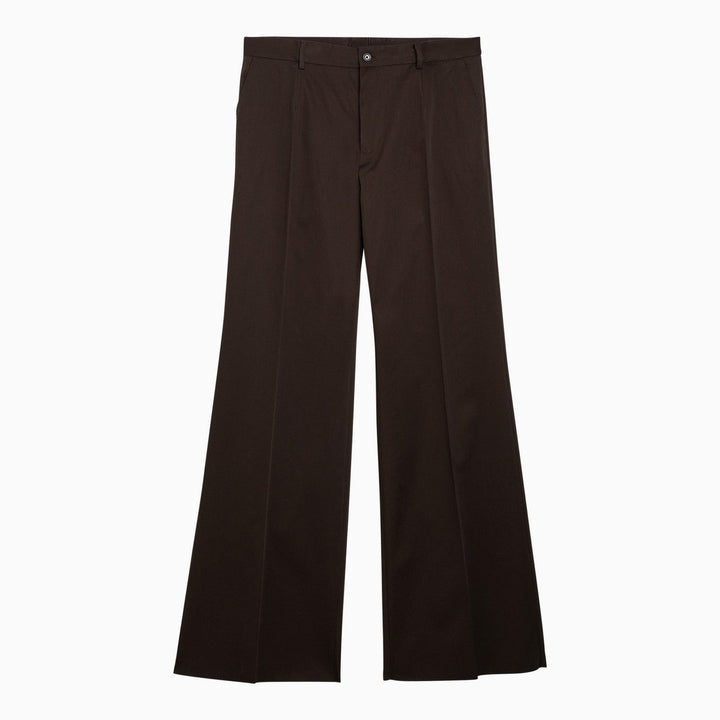 Dolce&amp;Gabbana Brown Flared Cotton Trousers